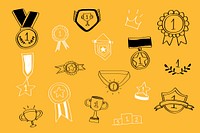 First place winner doodles collection vector
