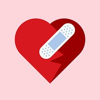 Heart with a plaster bandage vector