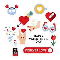 Valentine's day love icon vector set
