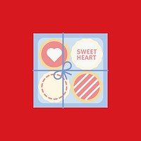 Romantic cookies for sweet heart vector