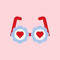 Glasses with heart icons vector