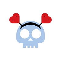 Grungy skull with heart icon headband vector