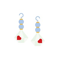 Earrings accessory with heart shapes vector