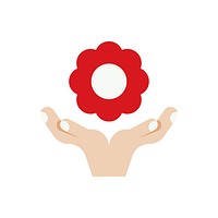 Female hand and flower symbol vector