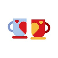 Heart mug cup for the couple vector