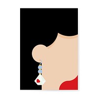 Diamond earrings on a woman vector