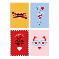 Valentine&#39;s day card set design vector