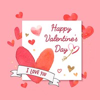 Valentine&#39;s Day background watercolor style vector