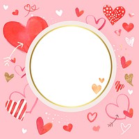 Heart pattern frame valentine&#39;s day illustration