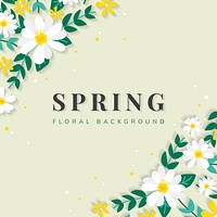 Spring floral frame design vector