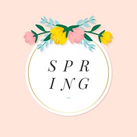 Spring floral frame design vector