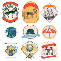 Set of vintage badges vector