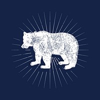 Big bear illustration badge vector