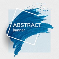 Blue brush stroke banner vector