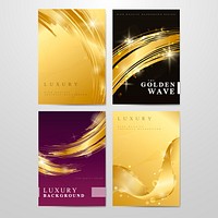 Wave abstract background set vectors