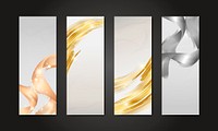 Wave abstract background set vectors