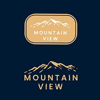 Mountain view logo set vector