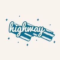 The word highway typography vector