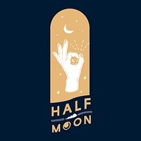 Half moon with ok hand gesture vector