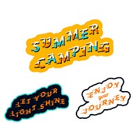 Summer camping logo set vectors