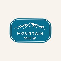 Mountain view logo on a banner vector