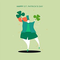 Happy St. Patrick's Day dancing character vector