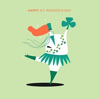 Happy St. Patrick&#39;s Day dancing character vector