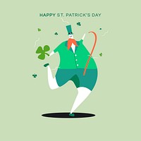 Happy St. Patrick&#39;s Day dancing character vector