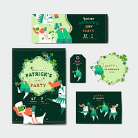 St. Patrick&#39;s Day celebration set layout vector