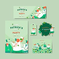 St. Patrick&#39;s Day celebration set layout vector