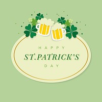 St.Patrick&#39;s Day oval badge vector
