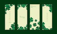 Shamrock St.Patrick&#39;s Day card set vector