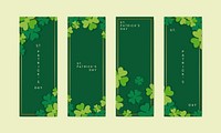 Shamrock St.Patrick&#39;s Day card set vector