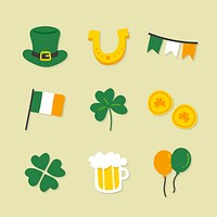 St.Patrick&rsquo;s day icons set vector