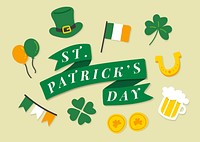 St.Patrick’s day icons set vector