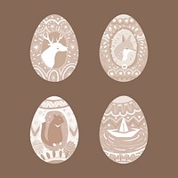 Easter festival painted eggs collection vector