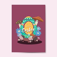 Easter eggs hunt festival greeting card vector