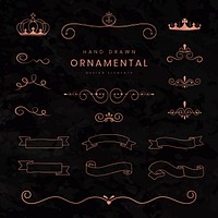 Hand drawn ornamental design elements vector collection