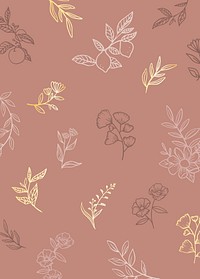 Botanical pattern background vector