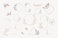 Botanical frame element vector collection