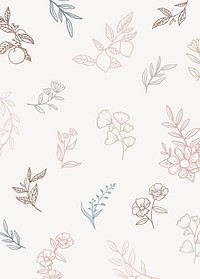 Botanical pattern earth tone background vector