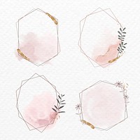 Geometric floral frame collection vector