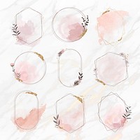 Geometric floral frame collection vector set