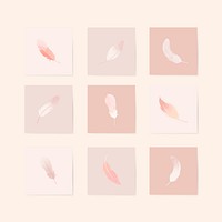 Pink lightweight feather collection vectors