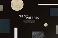 Geometric shape patterned on black background vector