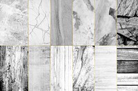 Collection of gray marbled texture samples vector