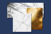 Gray marbled and shiny gold textured background vectors set