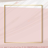 Gold square frame badge vector