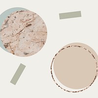 Round shimmering and marble texture frame vectors