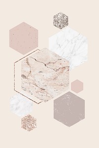 Shimmering marble pentagon collection vector